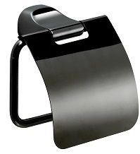 Gedy Stelvio, бумагодержатель с крышкой, цвет черный матовый