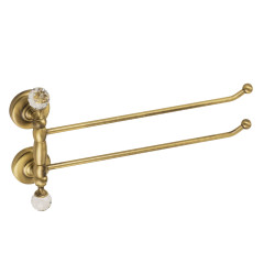 Полотенцедержатель двойной поворотный L37 см, бронза/Swarovski Migliore Amerida