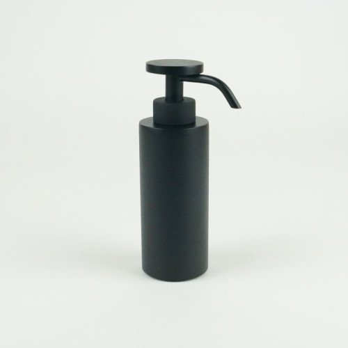 Surya Metall, круглый металлический дозатор 5х5хh17 см с помпой V6, цвет черный матовый