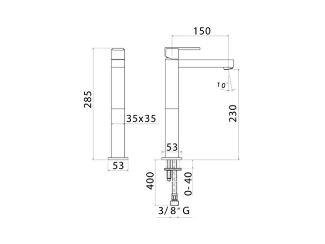 Смеситель для раковины MAMOLI FEEL 4846S140D10P