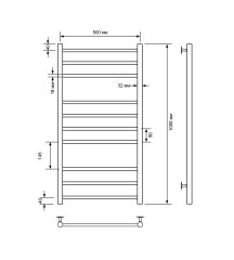 Полотенцесушитель водяной Comfysan Noumi W-10 100/50, хром