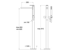 Смеситель для ванны напольный CRISTINA TABULA TA18913