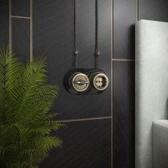 Выключатель на 4 положения двухклавишный (бронзовый) Ретро W5720012