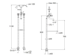 Напольный смеситель для ванны CRISTINA LONDRA LD10251