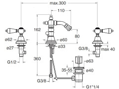 Смеситель для биде CRISTINA CANOVA ELITE CL30752