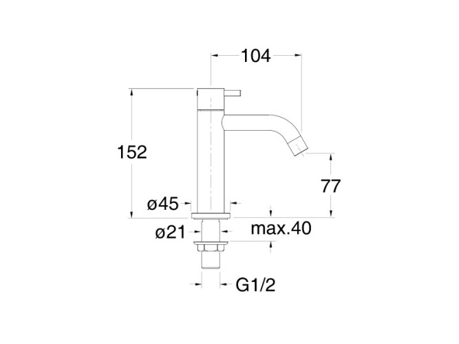 Кран холодной воды CRISTINA TRICOLORE VERDE TV24034