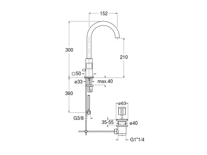 Смеситель для раковины CRISTINA QUADRI QD22651