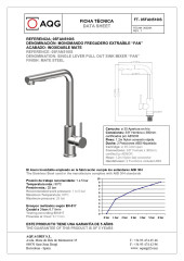 AQG INOX TREND, смеситель для кухни с прямым поворотным вытяжным изливом переключателем потока, цвет нержавеющая сталь