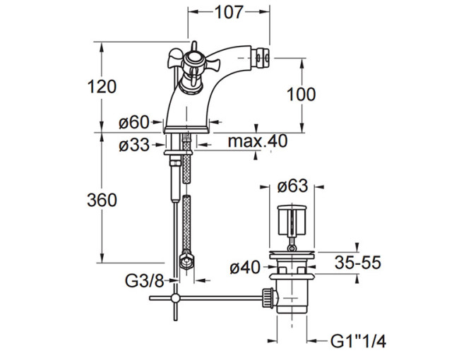 Смеситель для биде CRISTINA CANOVA CN31292