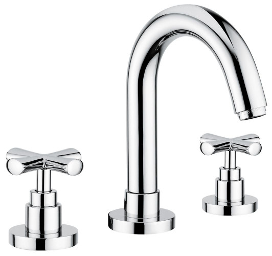 Emmevi Spirit New, двухвентильный смеситель для раковины на 3 отверстия с донным клапаном, цвет золото