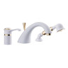 Emmevi Tiffany, комплект смесителя на борт ванны на 3 отверстия с ручным душем, цвет хром-золото