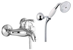 Fiore Jafar, однорычажный смеситель для ванны с набором для душа, цвет бронза