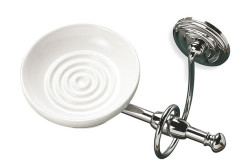 Stil Haus Idra, настенная керамическая мыльница, цвет хром - белая керамика