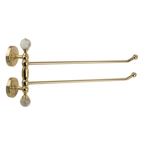 Полотенцедержатель двойной поворотный L37 см, золото/Swarovski Migliore Amerida