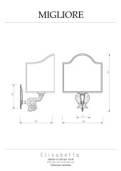 Светильник настенный абажур, золото Migliore Elisabetta