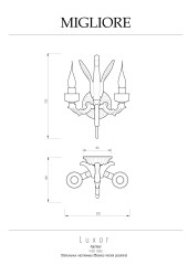Светильник настенный двойной (малая розетка), золото Migliore Luxor