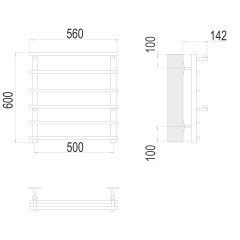 Полотенцесушитель TERMINUS Эконом Вента П6 500х600 NEW