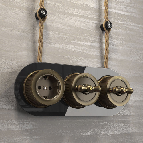 Переключатель/выключатель одноклавишный (бронзовый) Ретро W5712012