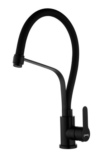 54043-CC Смес. из НЕРЖ. для кух. (ЧЕРНЫЙ с гиб. чер. изл.) HANSEN  (20/1шт)