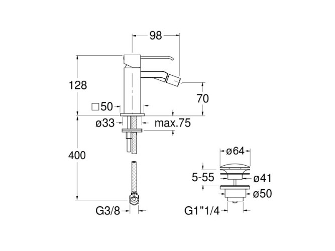 Смеситель для биде CRISTINA QUADRI QM32013