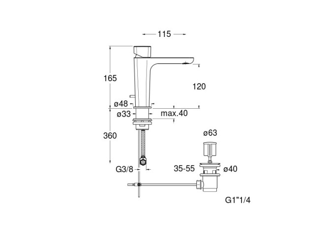 Смеситель для раковины CRISTINA KING KG22151