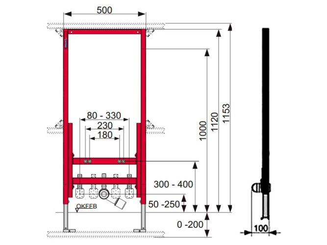 Инсталляция для биде TECE Teceprofil 9330000