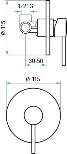 Emmevi Piper, однорычажный встраиваемый смеситель для душа, цвет зачищенное золото