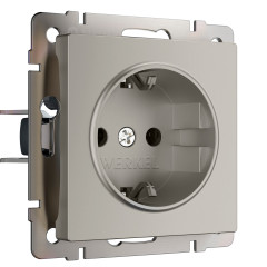 Розетка с заземлением (дымчатый) W1271004
