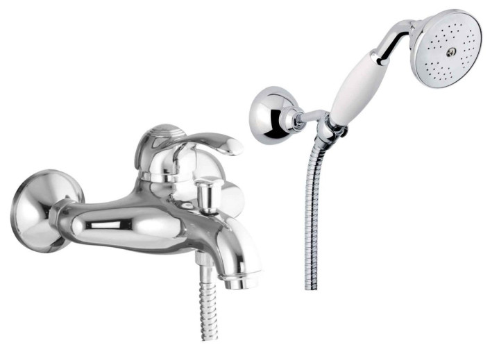 Fiore Jafar, однорычажный смеситель для ванны с набором для душа, цвет золото