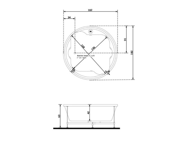 Ванна с гидромассажем TREESSE PERLA V669E/MIX/BIG
