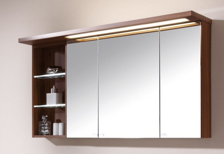 Puris Swing, зеркальный шкаф 1200 мм левый, цвет белый высокоглянцевый