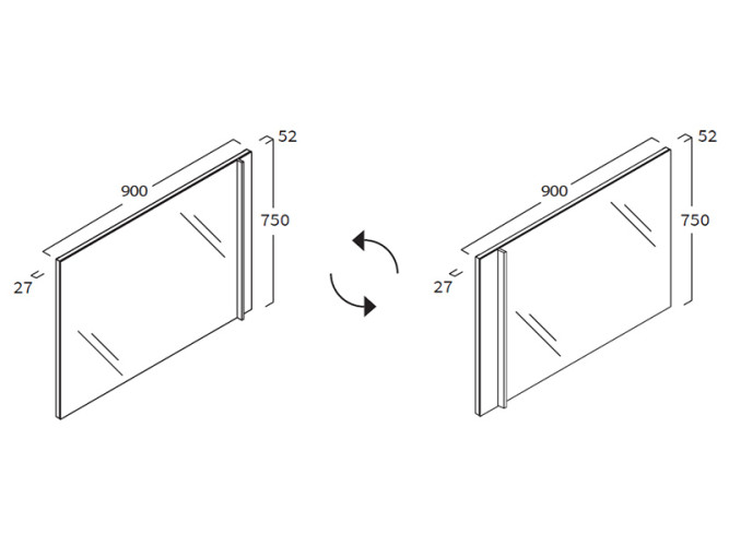 Зеркало с подсветкой BERLONI BAGNO Зеркала и светильники REV 0900 M RX L