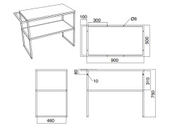 Консоль для умывальника с полотенцедержателем Scarabeo FRAME 1847/NROP/96