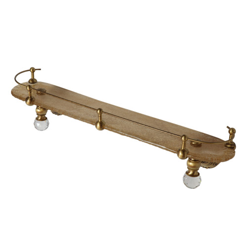 Полка c галереей 60 см, стекло/бронза/Swarovski Migliore Cristalia