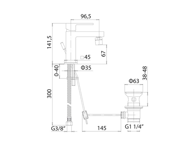 Смеситель для биде MAMOLI FEEL 58410000D251