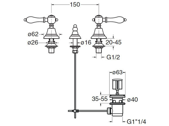 Смеситель для биде CRISTINA CANOVA ELITE CL30192