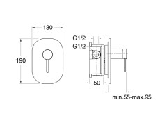 Наружные части смесителя для душа CRISTINA UNI C UC68651