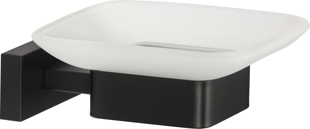 88020-C Мыльница стекло "настенный" (ЧЕРНЫЙ) GANZER (20/1шт)