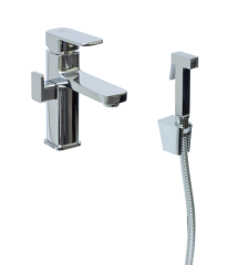 12053 Смеситель для умыв. с под. гиг. лейки (ХРОМ) GANZER (10/1шт)