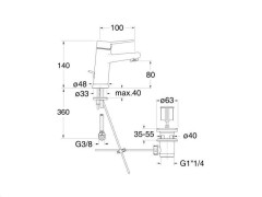 Смеситель для раковины CRISTINA EUROMADE EM22151