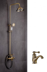 77067-D Душевой релинг с раковиной (БРОНЗА) "GANZER" (4/1шт)