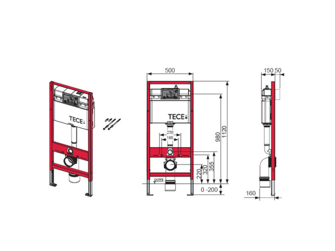 Комплект инсталляции TECE Tecebase 9400412