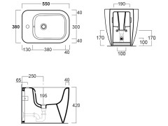 Биде напольное SIMAS HENGES HE 04/F91 bia