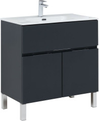 Тумба с раковиной Aquanet Алвита New 80 Антрацит