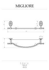 Полка L65 см, стекло/золото Migliore Edera
