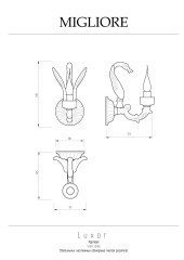 Светильник настенный одинарный (малая розетка), золото Migliore Luxor