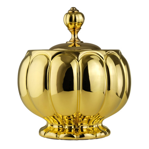 Баночка h12xD16 см, керамика золото/золото Migliore Olivia