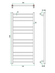 Полотенцесушитель ГРОТА ECOCLASSIK 53/120