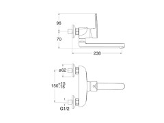 Смеситель для кухни настенный CRISTINA KITCHEN KN40551