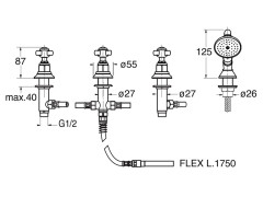 Смеситель на борт ванны CRISTINA LONDRA LD12251